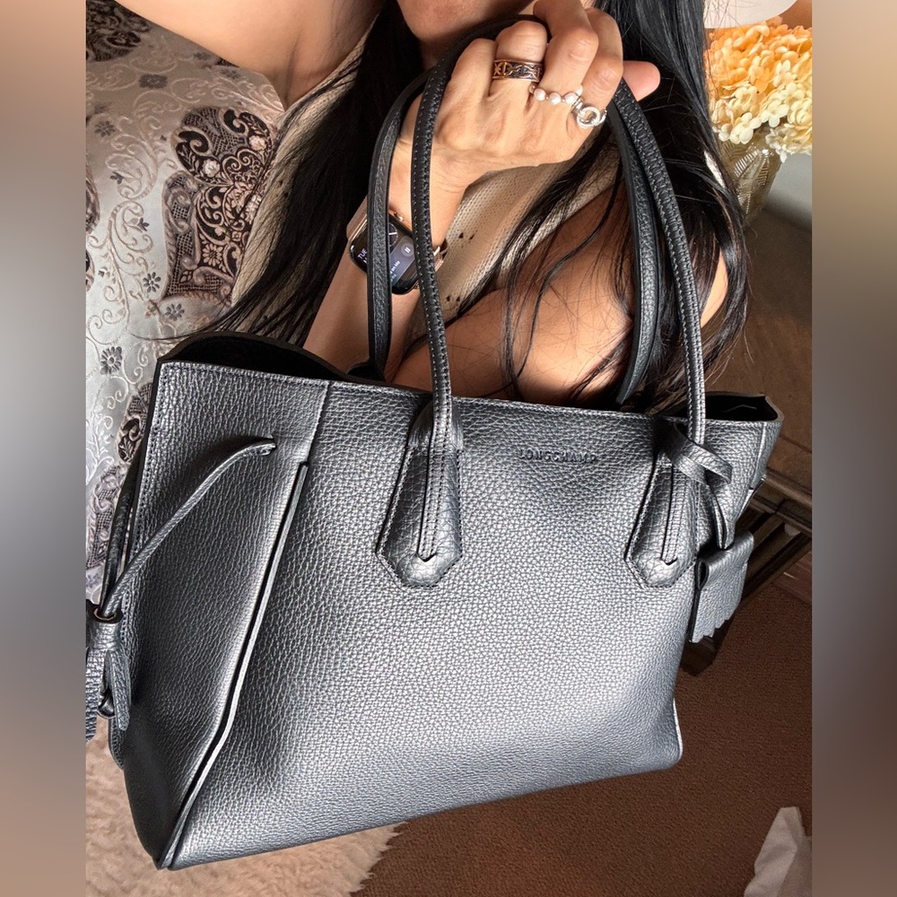 Longchamp Black Leather Tote Bag - Picture 11 of 13